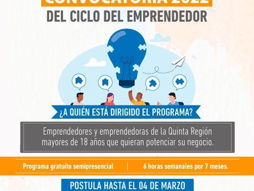 Convocatoria 2022 Ciclo del Emprendedor de Gen-E Incubadora Social de la Pontificia Universidad Católica de Valparaíso.