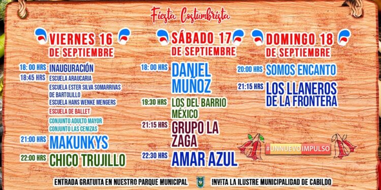 PROGRAMACIÓN DE LA XII FIESTA COSTUMBRISTA 2022 EN CABILDO.